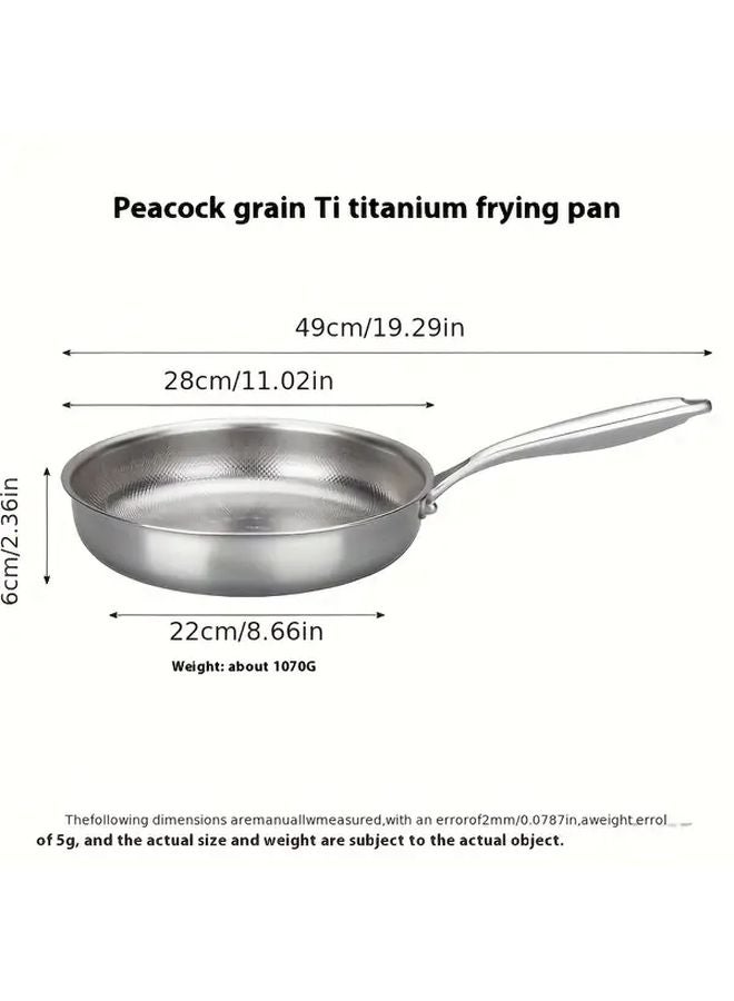 Titanium Coated Fry Pan With Glass Lid 11 02 Inch Even Heat Distribution Non Stick - Image 3